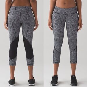 Lululemon‎ Athletica Pace Rival crop leggings size 10 - Heather Black